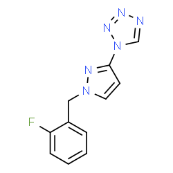 ChemSpider 2D Image | 1-[1-(2-Fluorobenzyl)-1H-pyrazol-3-yl]-1H-tetrazole | C11H9FN6