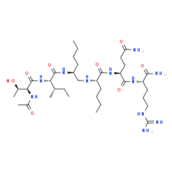 ChemSpider 2D Image | N-{(2S)-2-[(N-Acetyl-L-threonyl-L-isoleucyl)amino]hexyl}-L-norleucyl-L-glutaminyl-L-argininamide | C35H67N11O8