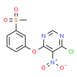 ChemSpider 2D Image | 4-Chloro-6-[3-(methylsulfonyl)phenoxy]-5-nitropyrimidine | C11H8ClN3O5S