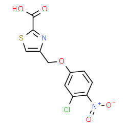 ChemSpider 2D Image | 4-[(3-Chloro-4-nitrophenoxy)methyl]-1,3-thiazole-2-carboxylic acid | C11H7ClN2O5S