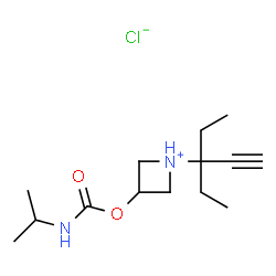 ChemSpider 2D Image | 1-(3-Ethyl-1-pentyn-3-yl)-3-[(isopropylcarbamoyl)oxy]azetidinium chloride | C14H25ClN2O2