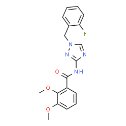 ChemSpider 2D Image | N-[1-(2-Fluorobenzyl)-1H-1,2,4-triazol-3-yl]-2,3-dimethoxybenzamide | C18H17FN4O3