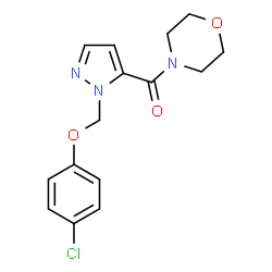 ChemSpider 2D Image | {1-[(4-Chlorophenoxy)methyl]-1H-pyrazol-5-yl}(4-morpholinyl)methanone | C15H16ClN3O3