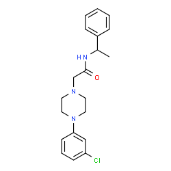 ChemSpider 2D Image | 2-[4-(3-Chlorophenyl)-1-piperazinyl]-N-(1-phenylethyl)acetamide | C20H24ClN3O