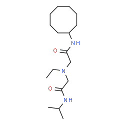 ChemSpider 2D Image | 2-{[2-(Cyclooctylamino)-2-oxoethyl](ethyl)amino}-N-isopropylacetamide | C17H33N3O2