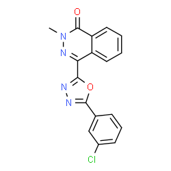 ChemSpider 2D Image | 4-[5-(3-Chlorophenyl)-1,3,4-oxadiazol-2-yl]-2-methyl-1(2H)-phthalazinone | C17H11ClN4O2
