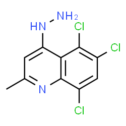 ChemSpider 2D Image | 5,6,8-Trichloro-4-hydrazino-2-methylquinoline | C10H8Cl3N3
