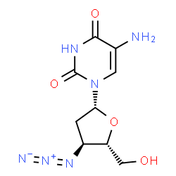 ChemSpider 2D Image | 5-Amino-3'-azido-2',3'-dideoxyuridine | C9H12N6O4