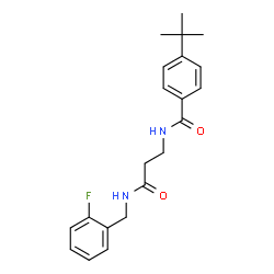 ChemSpider 2D Image | N-{3-[(2-Fluorobenzyl)amino]-3-oxopropyl}-4-(2-methyl-2-propanyl)benzamide | C21H25FN2O2