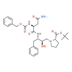 ChemSpider 2D Image | tert-butyl 1-[(2R,3S)-3-({N~2~-[(benzyloxy)carbonyl]-L-asparaginyl}amino)-2-hydroxy-4-phenylbutyl]-L-prolinate | C31H42N4O7