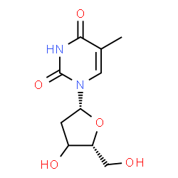 ChemSpider 2D Image | 1-[(3xi)-2-Deoxy-beta-D-glycero-pentofuranosyl]-5-methyl-2,4(1H,3H)-pyrimidinedione | C10H14N2O5