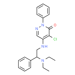 ChemSpider 2D Image | 4-Chloro-5-{[2-(diethylamino)-2-phenylethyl]amino}-2-phenyl-3(2H)-pyridazinone | C22H25ClN4O