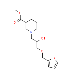 ChemSpider 2D Image | Ethyl 1-[3-(2-furylmethoxy)-2-hydroxypropyl]-3-piperidinecarboxylate | C16H25NO5