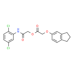 ChemSpider 2D Image | 2-[(2,5-Dichlorophenyl)amino]-2-oxoethyl (2,3-dihydro-1H-inden-5-yloxy)acetate | C19H17Cl2NO4