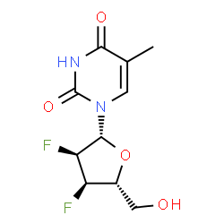 ChemSpider 2D Image | 3'-Deoxy-2',3'-difluorothymidine | C10H12F2N2O4