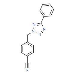 ChemSpider 2D Image | 4-[(5-Phenyl-2H-tetrazol-2-yl)methyl]benzonitrile | C15H11N5