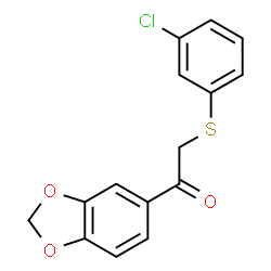 ChemSpider 2D Image | 1-(1,3-Benzodioxol-5-yl)-2-[(3-chlorophenyl)sulfanyl]ethanone | C15H11ClO3S