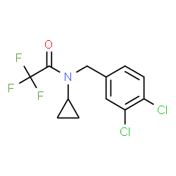 ChemSpider 2D Image | N-Cyclopropyl-N-(3,4-dichlorobenzyl)-2,2,2-trifluoroacetamide | C12H10Cl2F3NO
