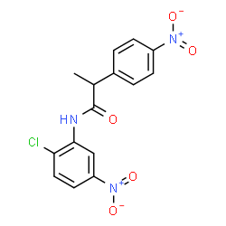 ChemSpider 2D Image | N-(2-Chloro-5-nitrophenyl)-2-(4-nitrophenyl)propanamide | C15H12ClN3O5