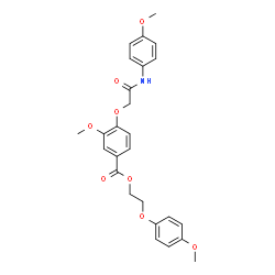 ChemSpider 2D Image | 2-(4-Methoxyphenoxy)ethyl 3-methoxy-4-{2-[(4-methoxyphenyl)amino]-2-oxoethoxy}benzoate | C26H27NO8