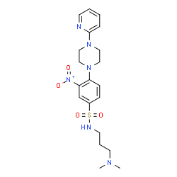 ChemSpider 2D Image | N-[3-(Dimethylamino)propyl]-3-nitro-4-[4-(2-pyridinyl)-1-piperazinyl]benzenesulfonamide | C20H28N6O4S