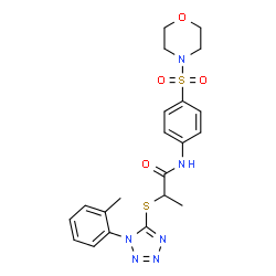 ChemSpider 2D Image | 2-{[1-(2-Methylphenyl)-1H-tetrazol-5-yl]sulfanyl}-N-[4-(4-morpholinylsulfonyl)phenyl]propanamide | C21H24N6O4S2