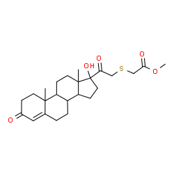 ChemSpider 2D Image | Methyl [(17-hydroxy-3,20-dioxopregn-4-en-21-yl)sulfanyl]acetate | C24H34O5S