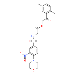 ChemSpider 2D Image | 2-(2,5-Dimethylphenyl)-2-oxoethyl N-{[4-(4-morpholinyl)-3-nitrophenyl]sulfonyl}glycinate | C22H25N3O8S