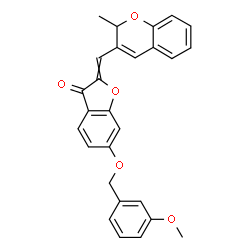 ChemSpider 2D Image | 6-[(3-Methoxybenzyl)oxy]-2-[(2-methyl-2H-chromen-3-yl)methylene]-1-benzofuran-3(2H)-one | C27H22O5