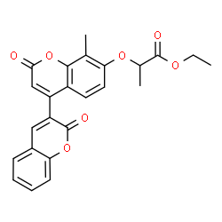 ChemSpider 2D Image | Ethyl 2-[(8'-methyl-2,2'-dioxo-2H,2'H-3,4'-bichromen-7'-yl)oxy]propanoate | C24H20O7