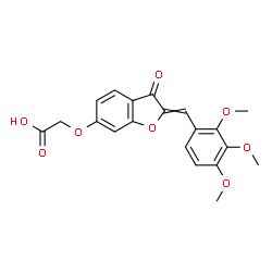 ChemSpider 2D Image | {[3-Oxo-2-(2,3,4-trimethoxybenzylidene)-2,3-dihydro-1-benzofuran-6-yl]oxy}acetic acid | C20H18O8