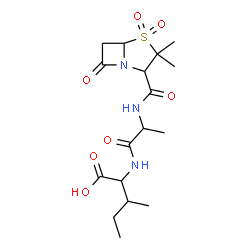 ChemSpider 2D Image | N-[(3,3-Dimethyl-4,4-dioxido-7-oxo-4-thia-1-azabicyclo[3.2.0]hept-2-yl)carbonyl]alanylisoleucine | C17H27N3O7S