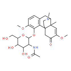 ChemSpider 2D Image | 3,7-Dimethoxy-14,17-dimethyl-6-oxo-7,8-didehydromorphinan-4-yl 2-acetamido-2-deoxyhexopyranoside | C28H38N2O9