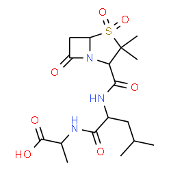 ChemSpider 2D Image | N-[(3,3-Dimethyl-4,4-dioxido-7-oxo-4-thia-1-azabicyclo[3.2.0]hept-2-yl)carbonyl]leucylalanine | C17H27N3O7S