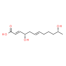 ChemSpider 2D Image | (2E,4S,6E,11R)-4,11-Dihydroxy-2,6-dodecadienoic acid | C12H20O4