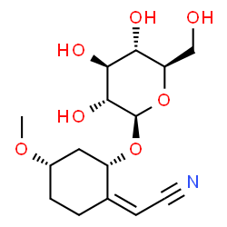 ChemSpider 2D Image | (2Z)-[(2S,4S)-2-(beta-D-Glucopyranosyloxy)-4-methoxycyclohexylidene]acetonitrile | C15H23NO7
