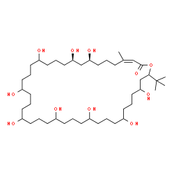 ChemSpider 2D Image | (3Z,8S,10R)-8,10,14,18,22,26,30,34,38-Nonahydroxy-4-methyl-40-(2-methyl-2-propanyl)oxacyclotetracont-3-en-2-one | C44H84O11