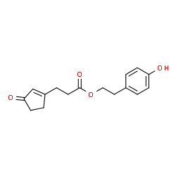 ChemSpider 2D Image | 2-(4-Hydroxyphenyl)ethyl 3-(3-oxo-1-cyclopenten-1-yl)propanoate | C16H18O4