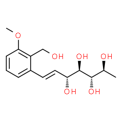 ChemSpider 2D Image | (2S,3S,4R,5R,6E)-7-[2-(Hydroxymethyl)-3-methoxyphenyl]-6-heptene-2,3,4,5-tetrol | C15H22O6