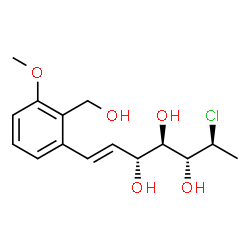 ChemSpider 2D Image | (1E,3R,4R,5R,6S)-6-Chloro-1-[2-(hydroxymethyl)-3-methoxyphenyl]-1-heptene-3,4,5-triol | C15H21ClO5