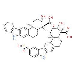 ChemSpider 2D Image | (3S,4S,4aR,13bS)-7-{[(3S,4S,4aR,13bS)-4-Carboxy-3-hydroxy-4,13b-dimethyl-2,3,4,4a,5,6,8,13b-octahydro-1H-naphtho[2,1-b]carbazol-11-yl]sulfonyl}-3-hydroxy-4,13b-dimethyl-2,3,4,4a,5,6,8,13b-octahydro-1H
-naphtho[2,1-b]carbazole-4-carboxylic acid | C46H48N2O8S