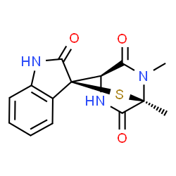 ChemSpider 2D Image | (1'R,3R)-4',5'-Dimethyl-6'H,8'H-spiro[indole-3,2'-[3]thia[5,7]diazabicyclo[2.2.2]octane]-2,6',8'(1H)-trione | C14H13N3O3S