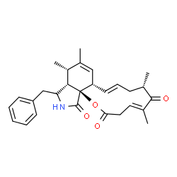ChemSpider 2D Image | (4E,7S,9E,10aS,13S,13aS,14S,16aR)-14-Benzyl-5,7,12,13-tetramethyl-8,10a,13,13a,14,15-hexahydro-2H-oxacyclododecino[2,3-d]isoindole-2,6,16(3H,7H)-trione | C28H33NO4