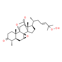 ChemSpider 2D Image | (1S,2S,4S,6S,7S,11S,12S,15R,16R)-16-[(2R,4E)-6-Hydroperoxy-6-methyl-4-hepten-2-yl]-7,11,15-trimethyl-3,20-dioxahexacyclo[10.6.2.0~1,15~.0~2,4~.0~2,12~.0~6,11~]icosane-8,19-dione | C29H42O6