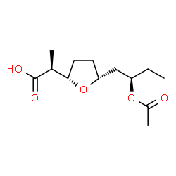 ChemSpider 2D Image | (2S)-2-{(2S,5R)-5-[(2R)-2-Acetoxybutyl]tetrahydro-2-furanyl}propanoic acid | C13H22O5