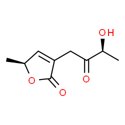 ChemSpider 2D Image | (5S)-3-[(3S)-3-Hydroxy-2-oxobutyl]-5-methyl-2(5H)-furanone | C9H12O4