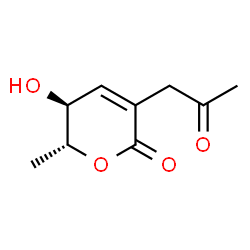 ChemSpider 2D Image | (5S,6R)-5-Hydroxy-6-methyl-3-(2-oxopropyl)-5,6-dihydro-2H-pyran-2-one | C9H12O4