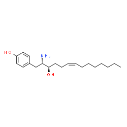 ChemSpider 2D Image | 4-[(2S,3R,6Z)-2-Amino-3-hydroxy-6-tetradecen-1-yl]phenol | C20H33NO2
