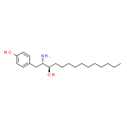 ChemSpider 2D Image | 4-[(2S,3R)-2-Amino-3-hydroxytetradecyl]phenol | C20H35NO2