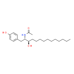 ChemSpider 2D Image | N-[(2S,3R)-3-Hydroxy-1-(4-hydroxyphenyl)-2-tetradecanyl]acetamide | C22H37NO3